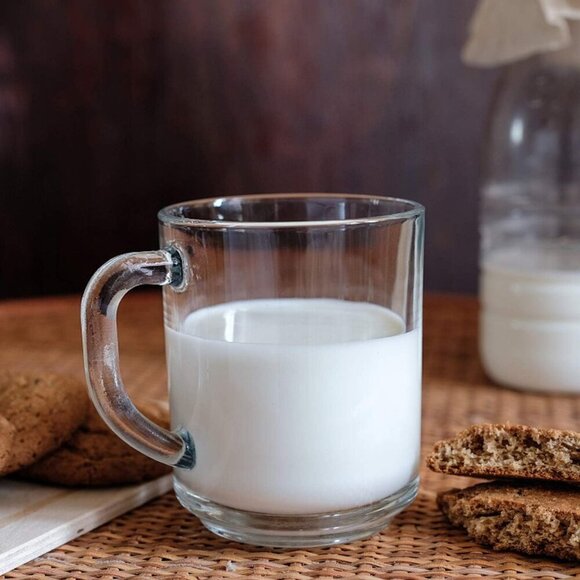 Glass Mugs 12 oz, Clear Coffee Mugs With Handle 350ml,Tea Mugs Water Mugs Beer G - Picture 6 of 7